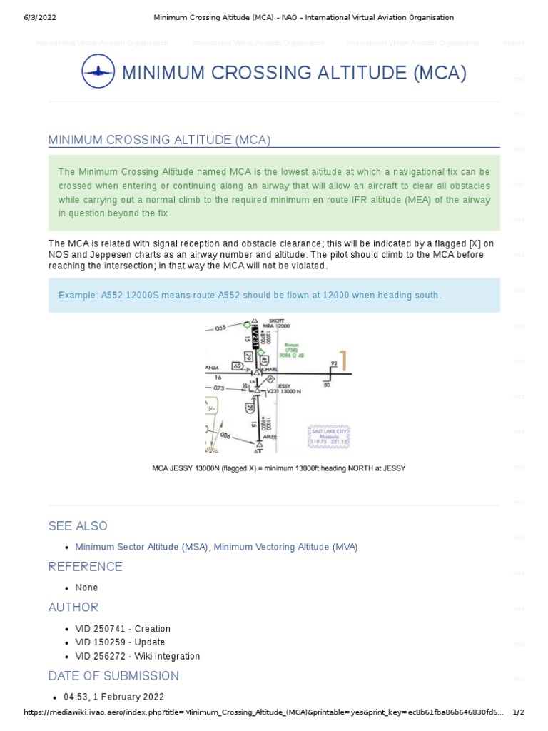 Minimum Crossing Altitude (MCA) PDF