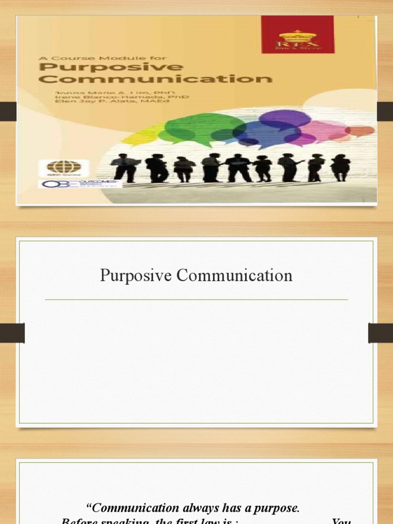 Purposive Communication Overview | PDF | Communication | Persuasion