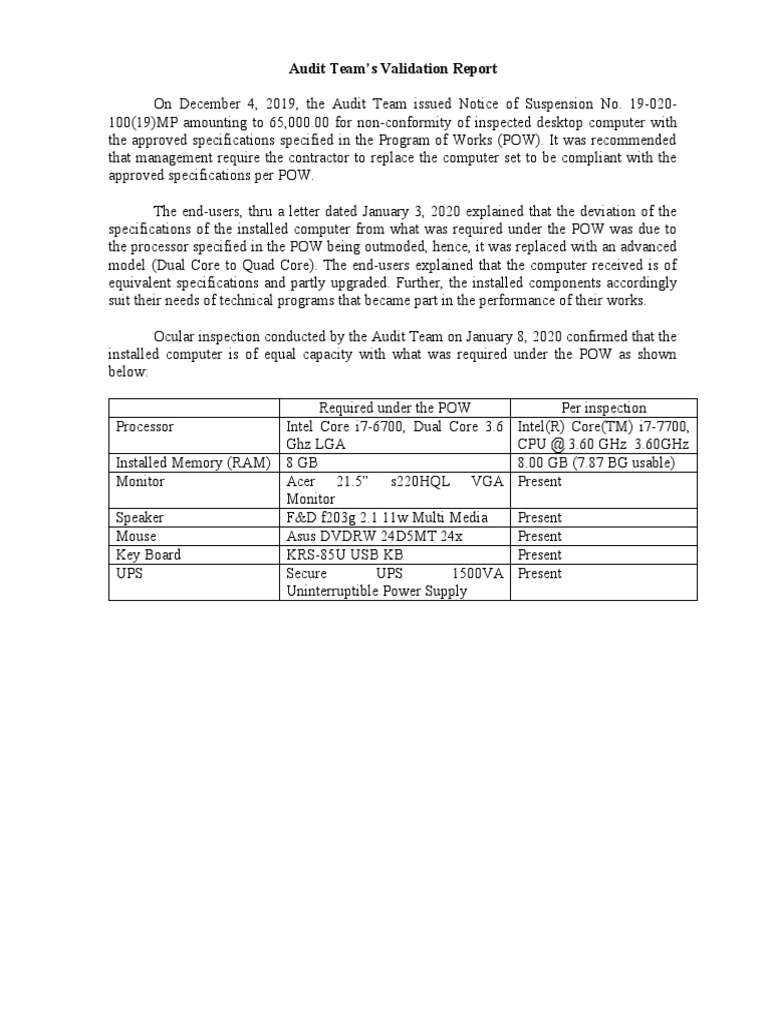 Draft Inspection Report PDF