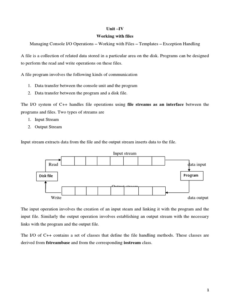C++ File Handling Basics | PDF | Class (Computer Programming ...
