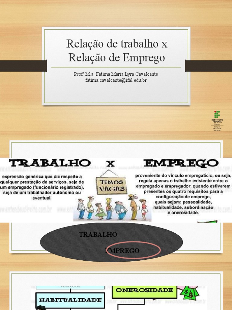 04.relação de Trabalho X Relação de Emprego (Slides) | PDF