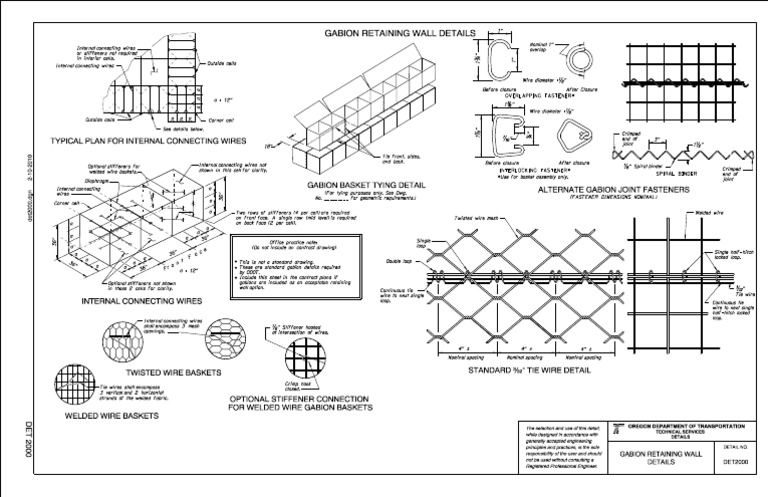 Gabion Retaining Wall Details | PDF | Wire | Manufactured Goods