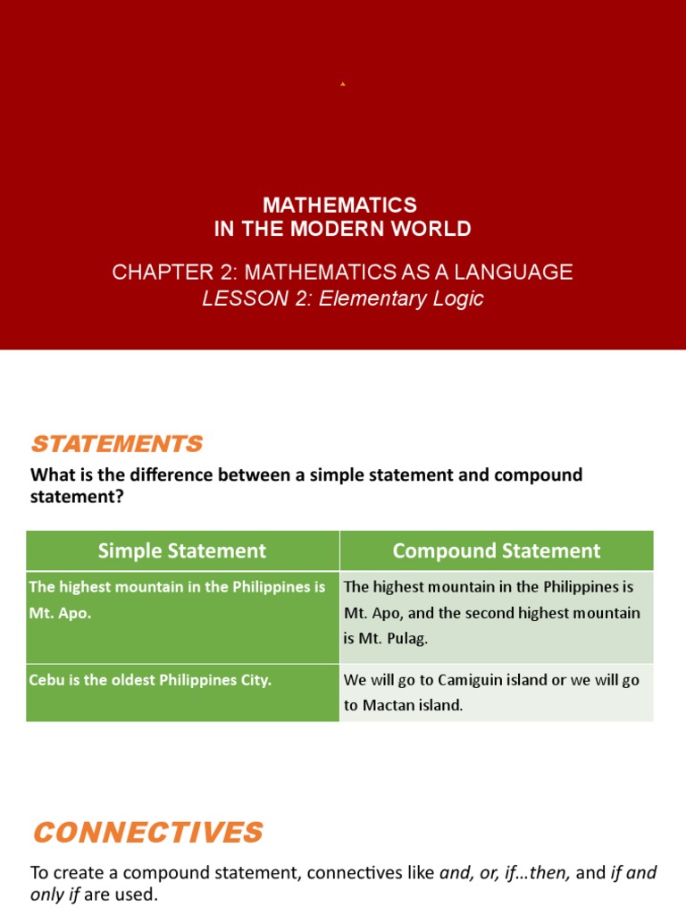 Understanding Elementary Logic in Math | PDF | Logic | Mathematical Logic