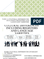 Cultural Differences Including Registers and Language Varieties