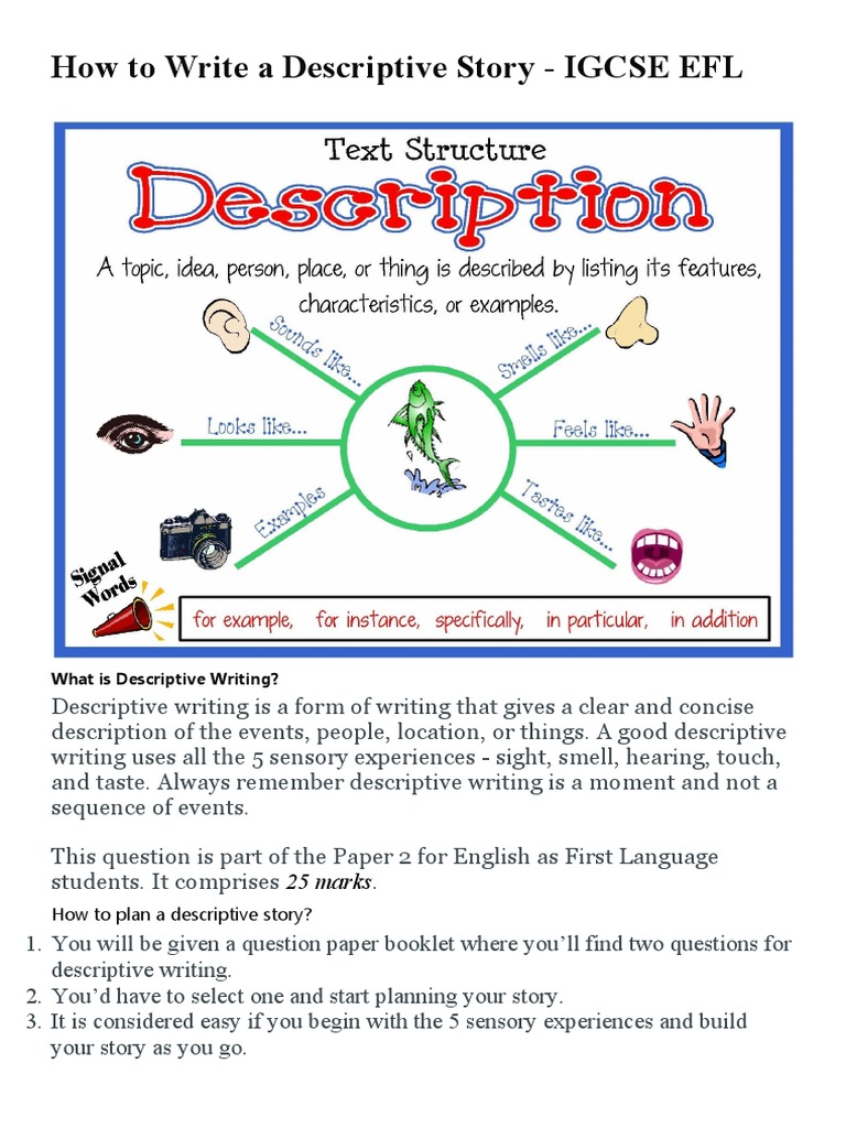 How To Write A Descriptive Story | PDF | Taste | Odor