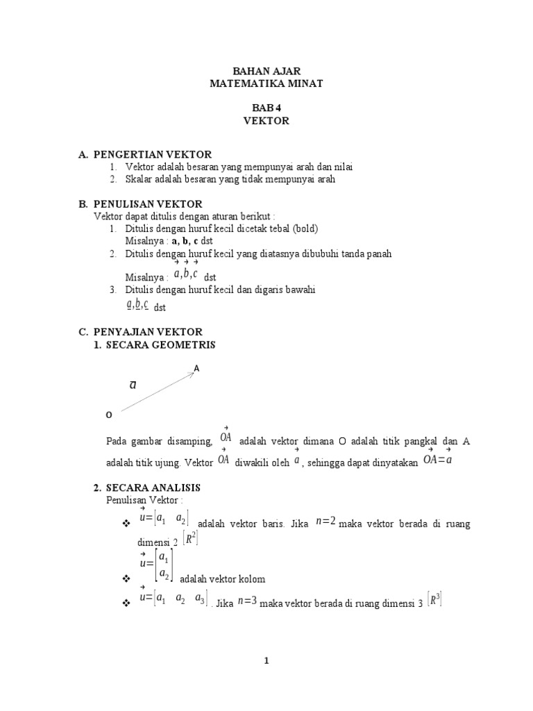 Pengantar Vektor dalam Matematika | PDF | Metode & Bahan Ajar