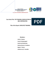 Case Study Title: The Training Complication of Employees in Ibm Corporation Title of The Report: EMPLOYEE TRAINING