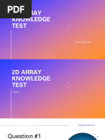 2D Array Knowledge Test