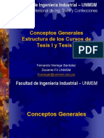 Conceptos Generales y Estructura de Cursos Tesis I y Tesis II PDF