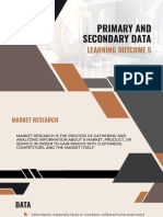 Primary and Secondary Data: Learning Outcome 5