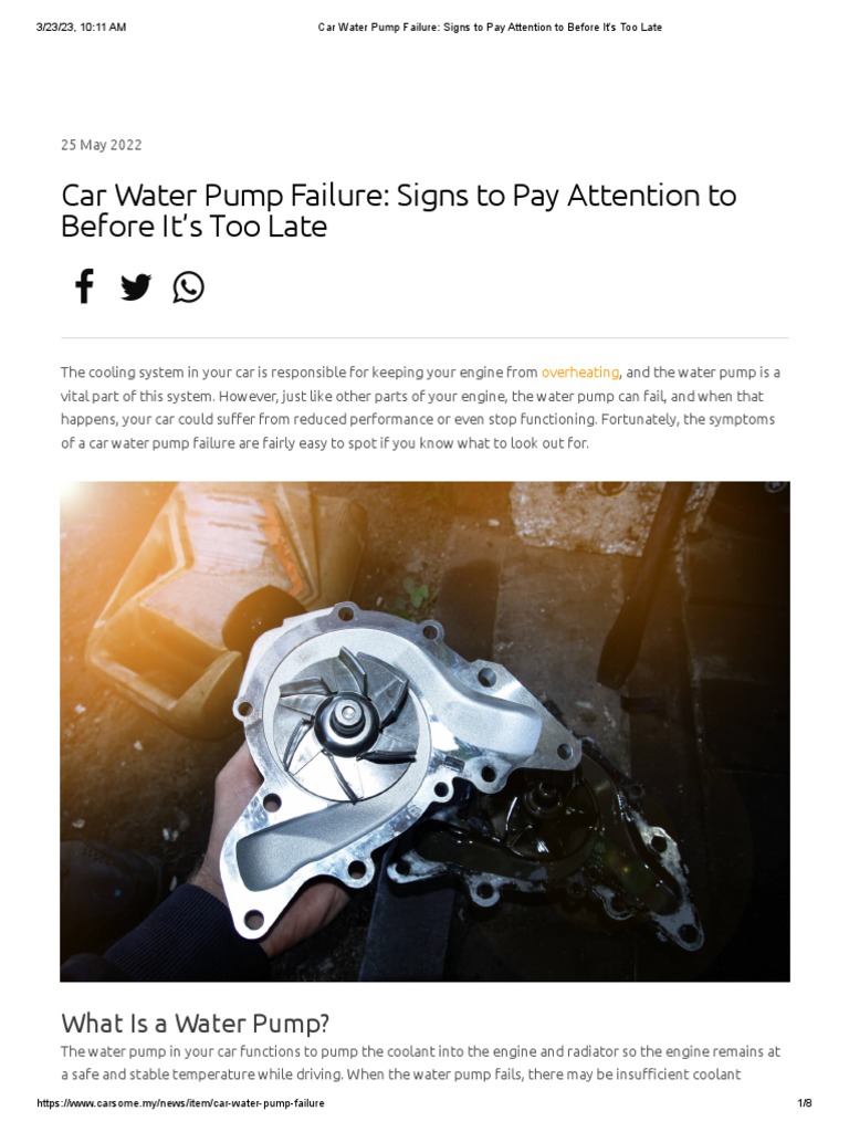 Car Water Pump Failure Signs To Pay Attention To Before It's Too Late PDF Pump Radiator