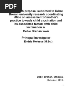 Download Asessment of mothers practice towards child vaccination and its associated factors with child vaccination in by Minlik-alew Dejenie SN63309880 doc pdf