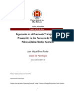 Ergonomía en El Puesto de Trabajo para La Prevención de Los Factores de Riesgos Psicosociales - Sector Sanitario - Pons - Fuster - Joan - Miquel PDF