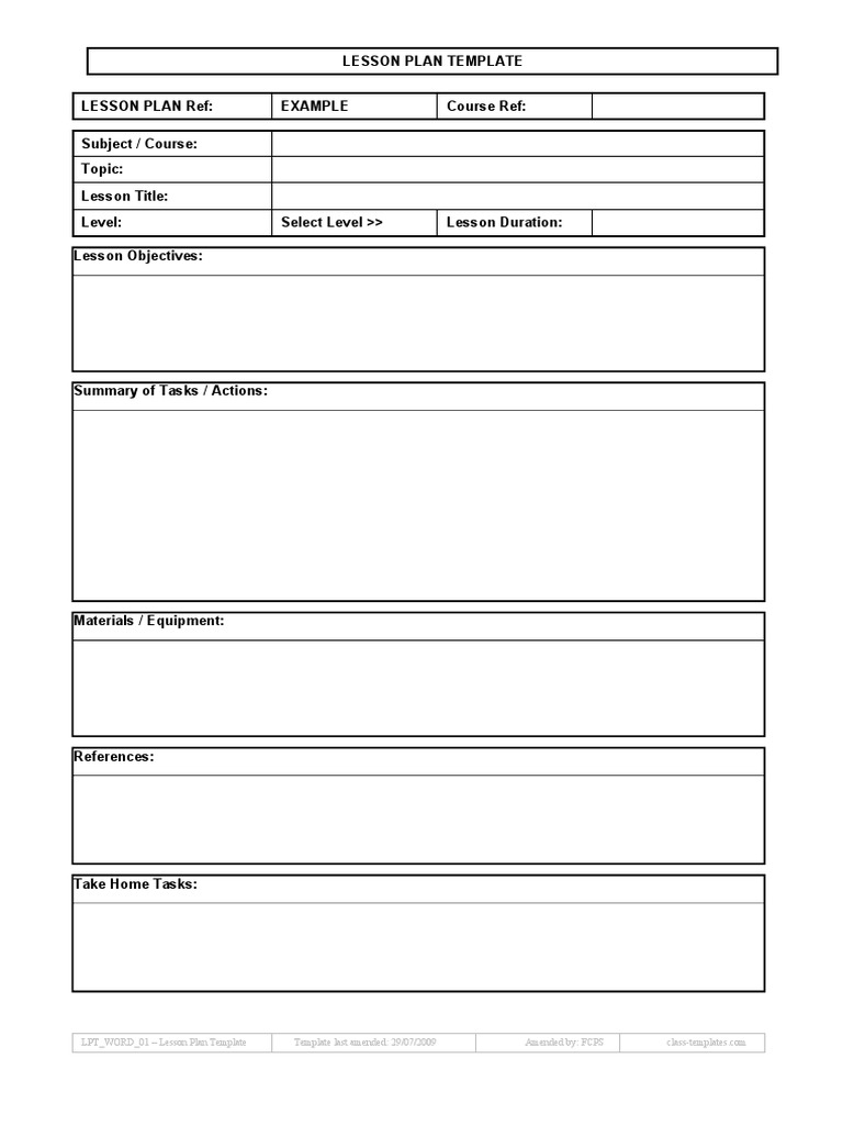 Lesson Plan Template 40 | PDF