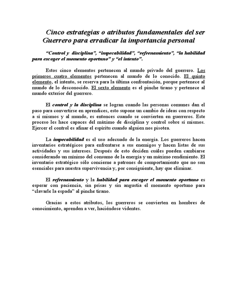 Cinco Estrategias para Erradicar La Importancia Personal | PDF | Derecho
