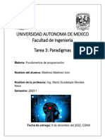 Universidad Autonoma de Mexico Facultad de Ingeniería Tarea 3: Paradigmas