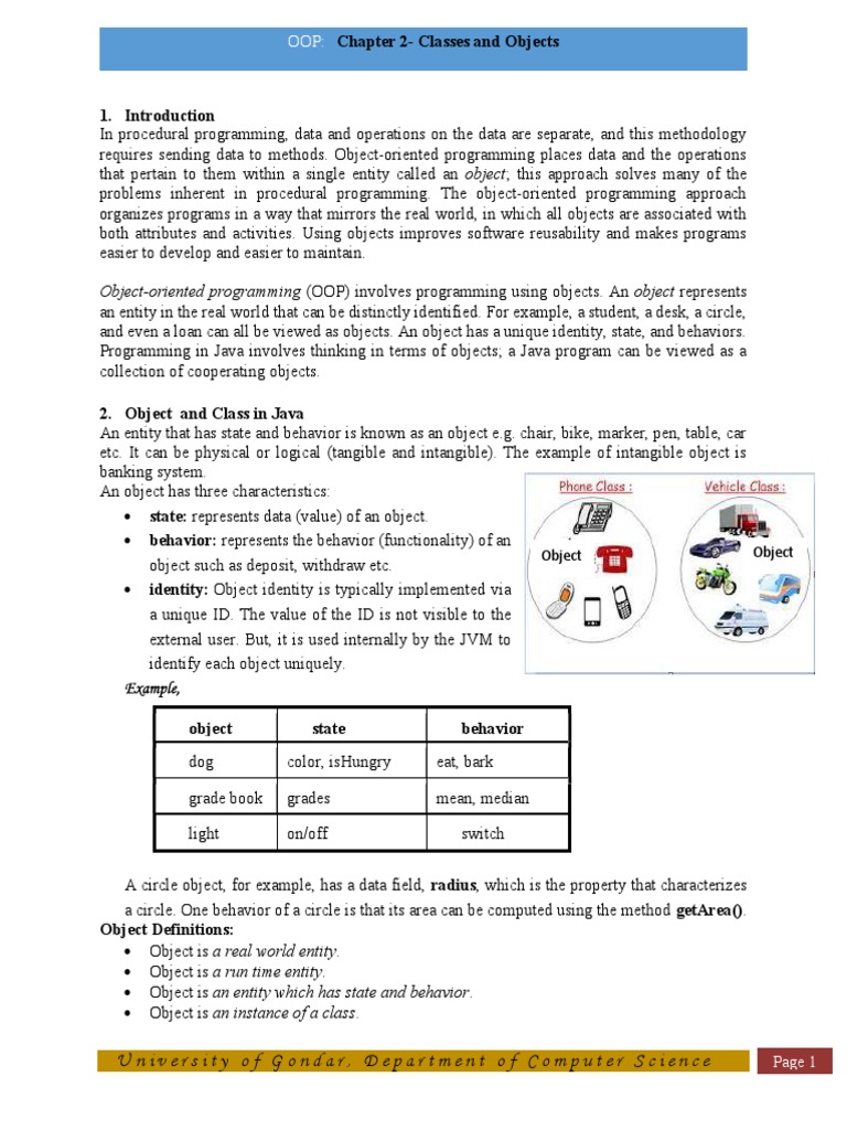Chapter2-Classes and Objects | PDF | Programming | Constructor (Object ...