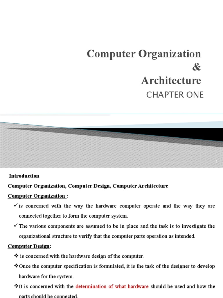 Computer Architecture And Organization Chapter 1 Pdf