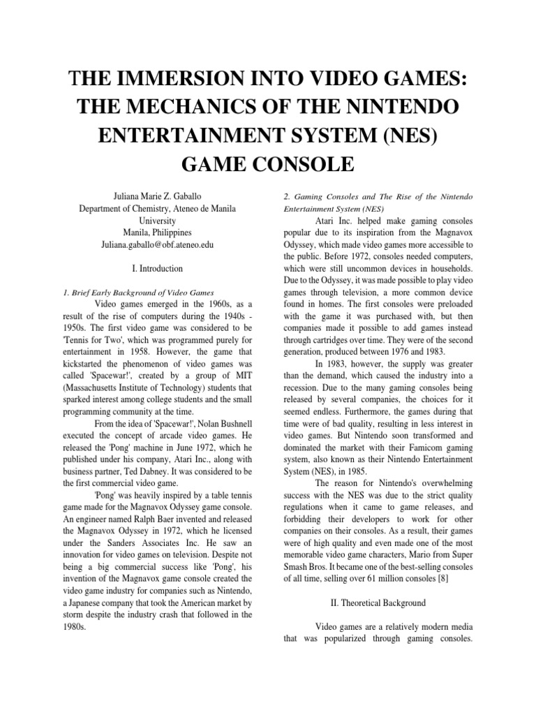Activity1 JGABALLLO 01252023 | PDF | Video Game Consoles | Video Games