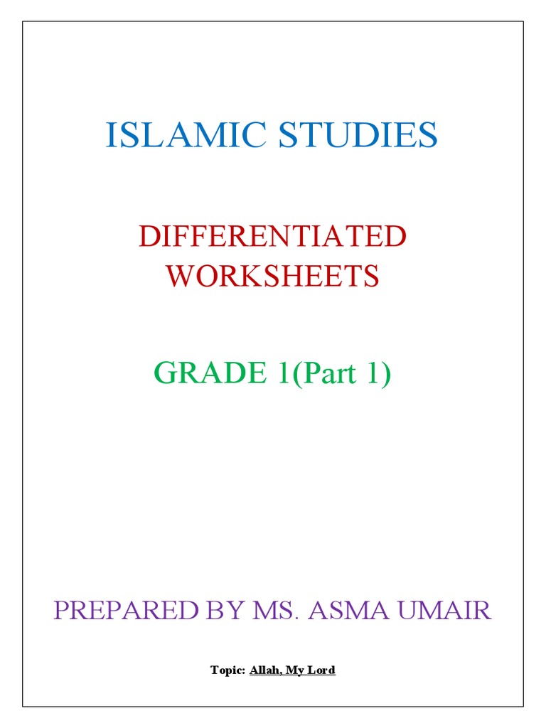 Islamic Studies Worksheets for Grade 1 | PDF | Surah | Allah