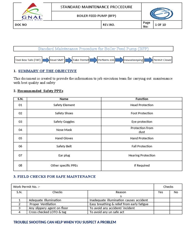 Boiler Feed Pump Maintenance Guide | PDF | Pump | Valve