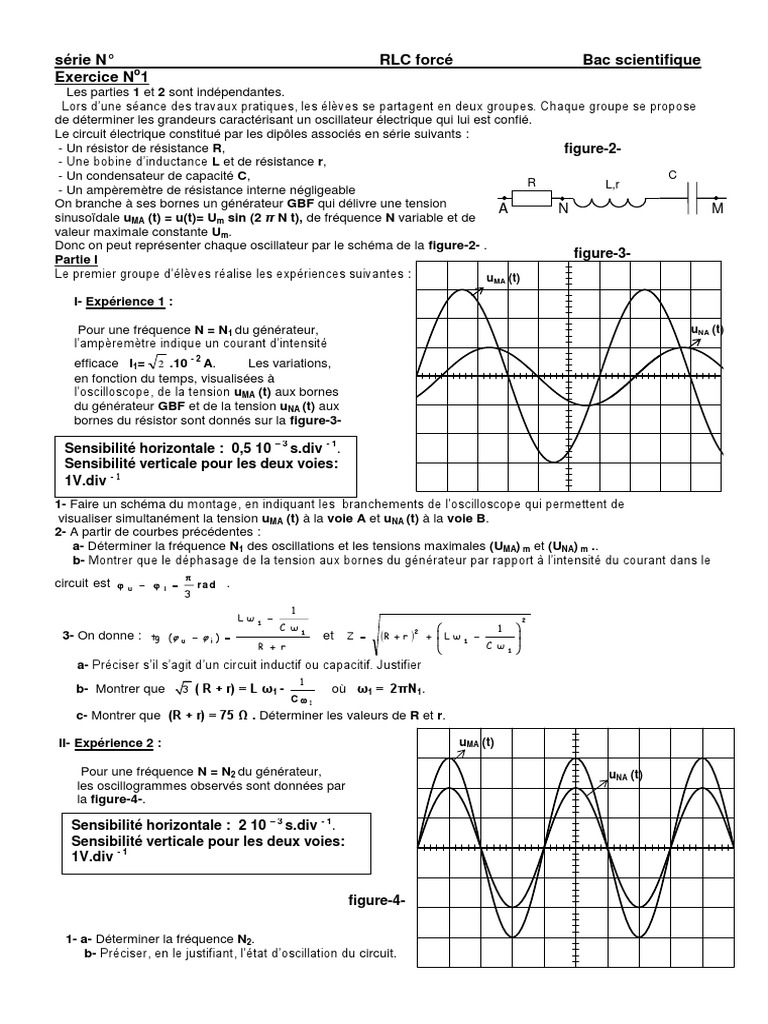 Analyse du circuit RLC forcé | PDF | Tension électrique | Oscillateur ...