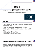 Bài 1 Ngôn ngữ lập trình Java: Module: Advanced Programming With Java