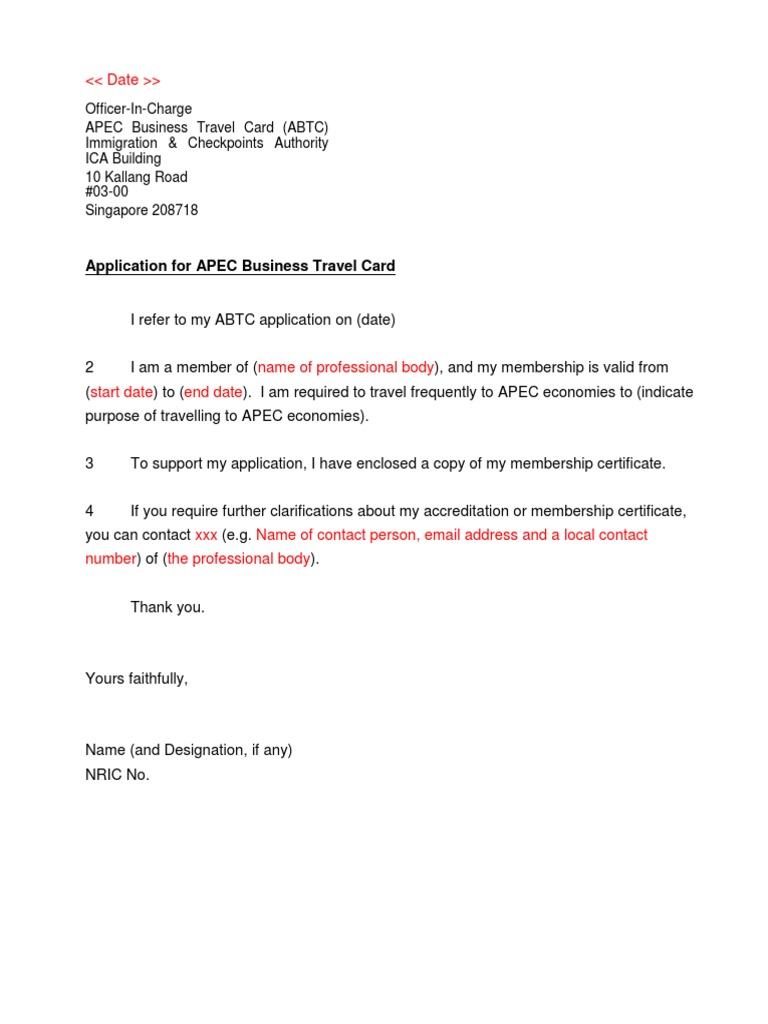 APEC Business Travel Card Application | PDF | Career & Growth | Business