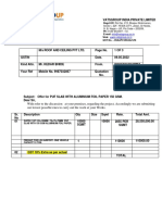 Quotation For PUF Slab Roofsandceiling - Leh PDF