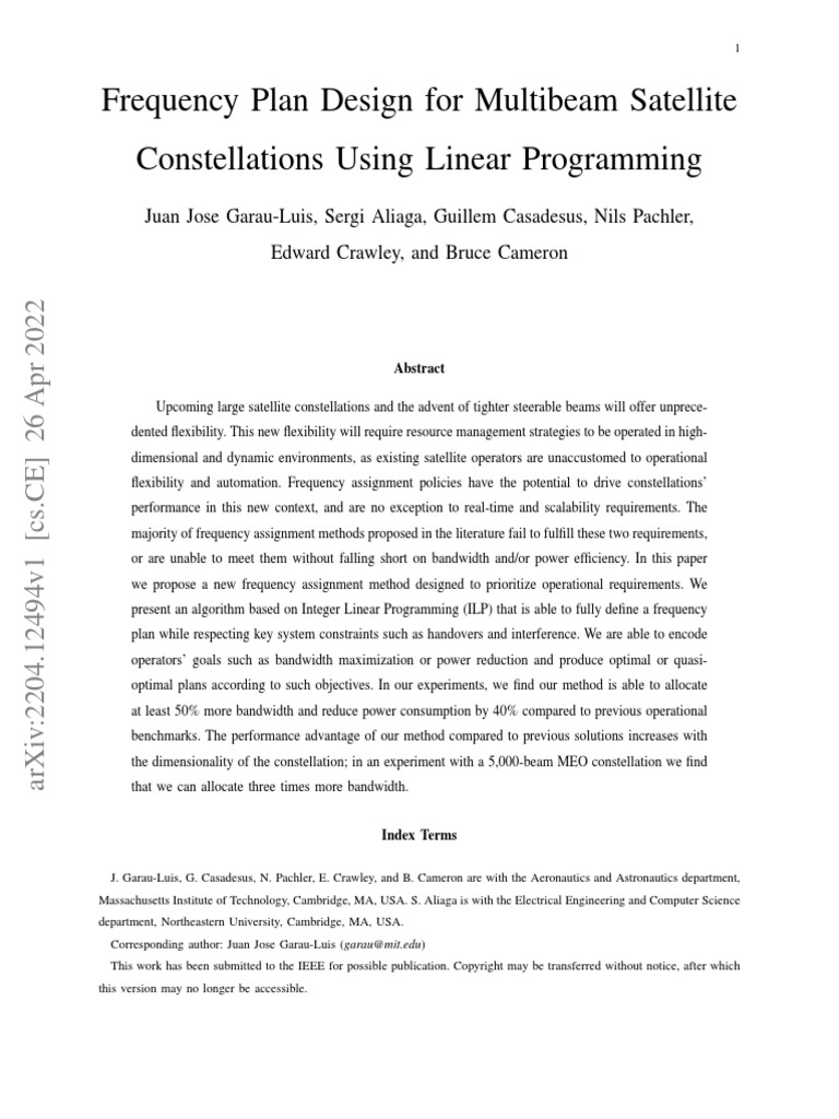 Frequency plan design for multibeam satellite constellations using