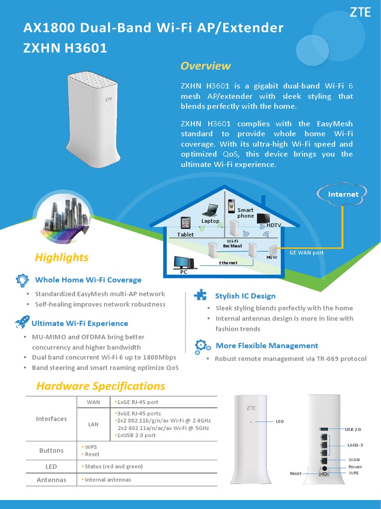 ZTE H3601 Overview | PDF | Wi Fi | Ieee 802.11