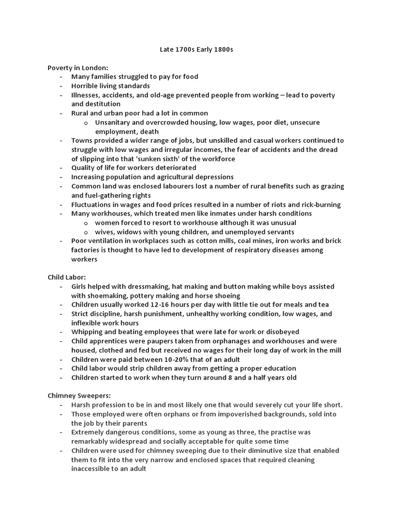 Late 1700s Early 1800s PDF PDF Cost Of Living Employment