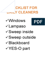 Daily Cleaning Checklist for Windows, Floors & More