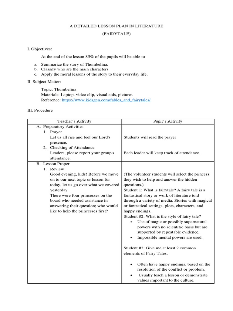 Thumbelina PDF PDF Fairy Tales