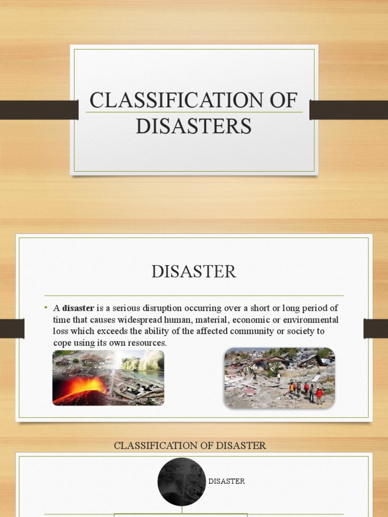 Classification of Disasters PDF