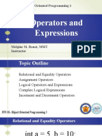 ITPF01 Week4 Operators and Expressions