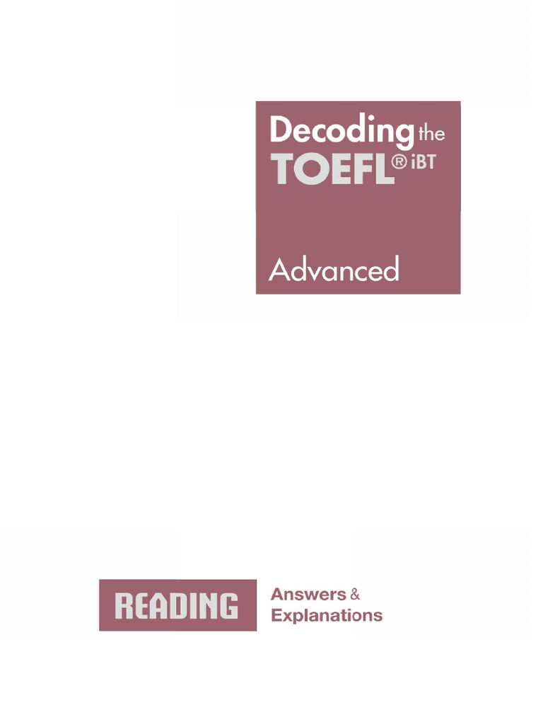 Decoding The Toefl Ibt Reading Basic