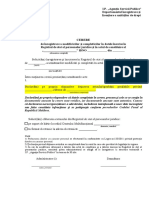 3 Cerere de inregistrare a modificarilor si completarilor in datele inscrise in Registrul de stat al persoanelor juridice si in actul de constituire