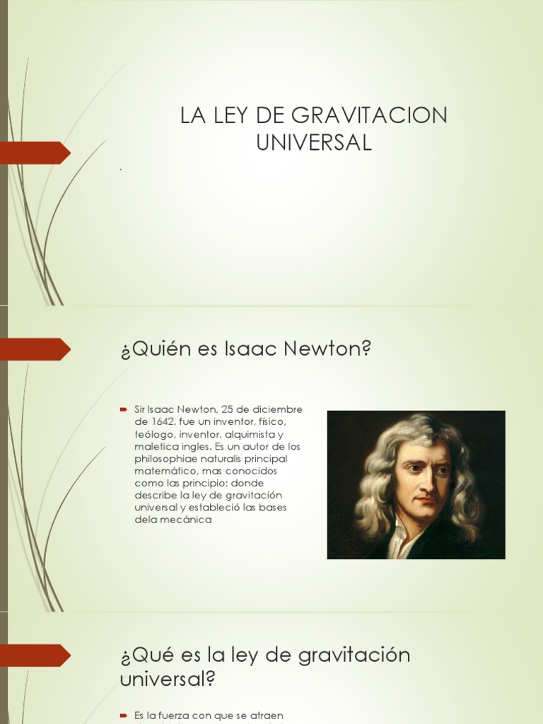 La Ley de Gravitacion Universal PDF