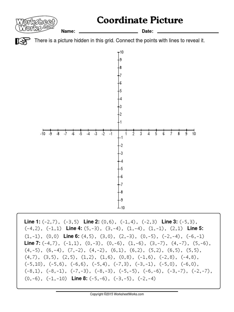 WorksheetWorks Coordinate Picture 6 PDF