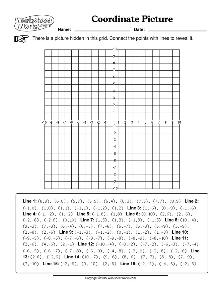 Worksheetworks coordinate picture 1 pdf