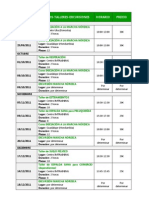 Calendario Talleres, Cursos, Excursiones