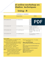 Basic Level Online Workshop On Quantitative Techniques Using - R