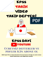 KPSS Tarih Video Takip Defteri (KPSS DAYI YOUTUBE KANALI)