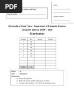 CSC1015F 2018 Exam Memo