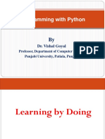 Programming With Python: Dr. Vishal Goyal