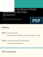 The Meaning and Nature of Public Organizations and Public Management