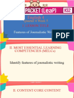 English 4 Quarter 4 Week 5 Features of Journalistic Writing 