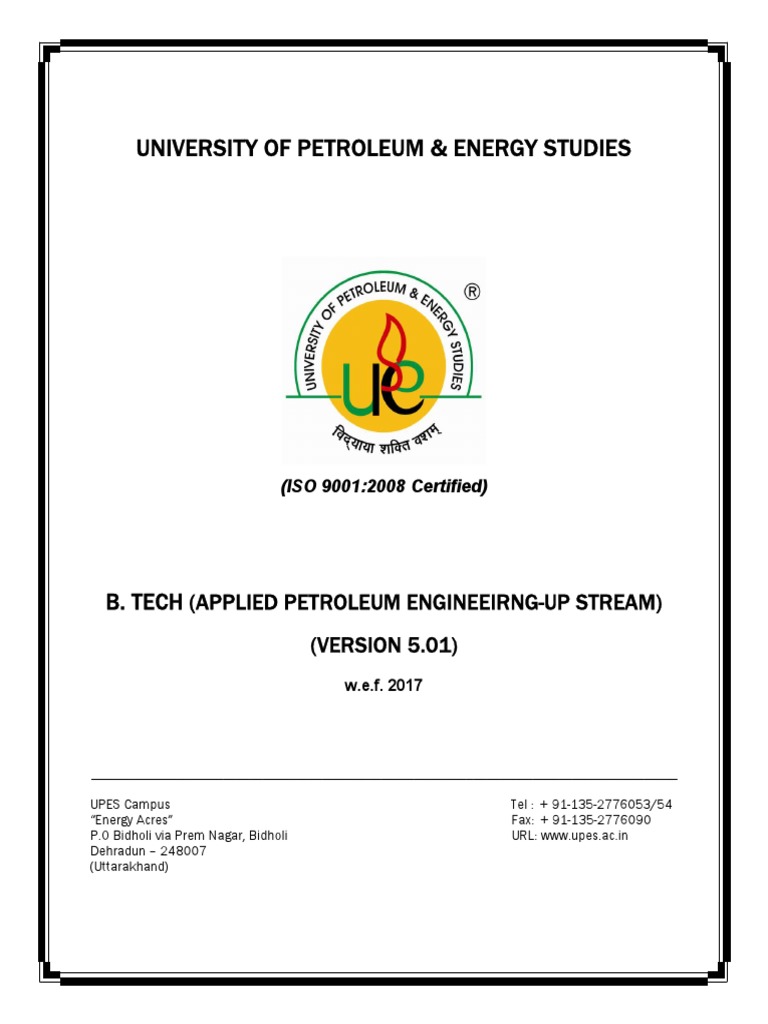Btech Applied Petroleum Engineering Upstream PDF | PDF | Force ...