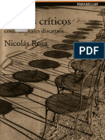 (Parabellum - Ensayo, 14) Nicolás Rosa - Relatos Críticos - Cosas Animales Discursos-Santiago Arcos Editor (2006)